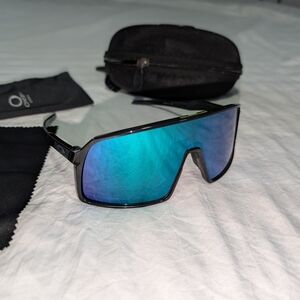 Oakley Black Sunglasses with Blue Lenses